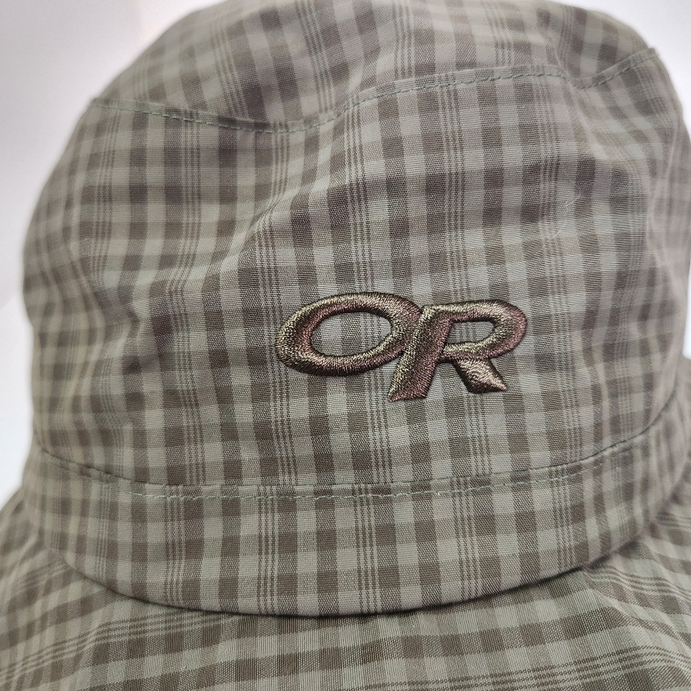 Outdoor Research Womens Green Checkered Lightstorm Bucket Hat Waterproof UPF50 - Picture 2 of 6